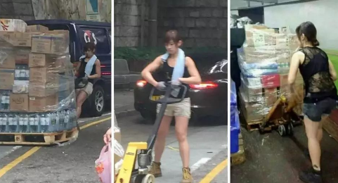香港最漂亮女搬运工,征服一辆货车轻而易举,网友:浪费