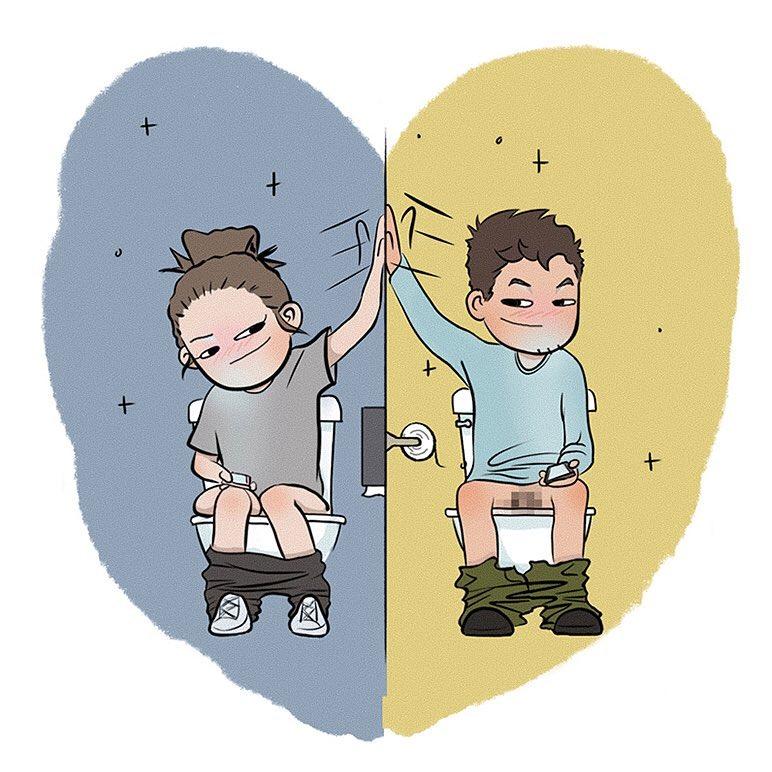 插画家画出稳定交往的情侣日常，彼此之间的恶趣味只有对方才懂!