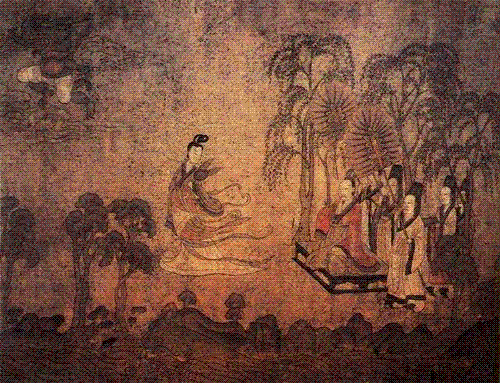 原《洛神赋图》卷,东晋著名画家顾恺之绘制(宋摹,这幅画根据曹植著名