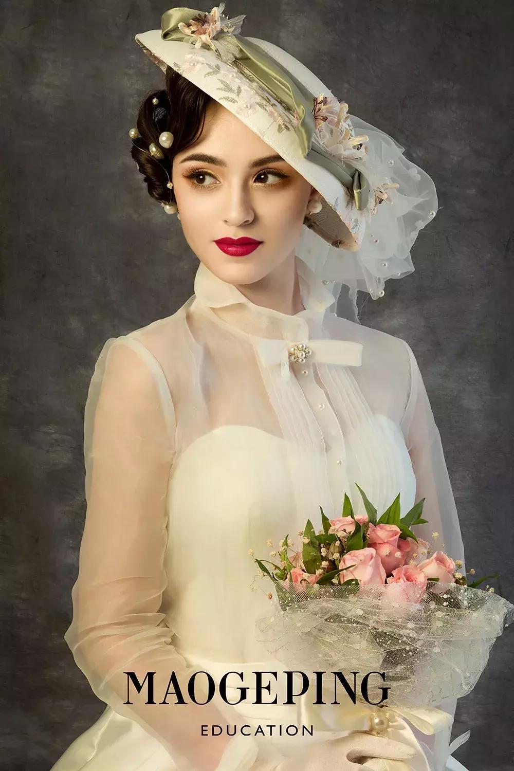 2018最新时尚复古新娘造型大片上线, 化妆师必