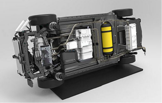 前有燃料发动机,后有纯电动 氢燃料电池核心技