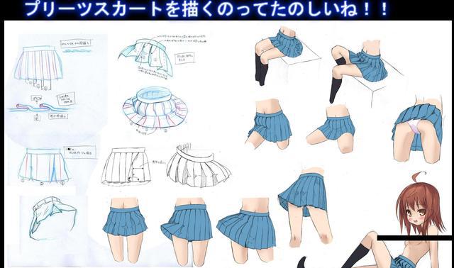 再也不怕画短裙了,这么多动漫少女裙子画法参考!