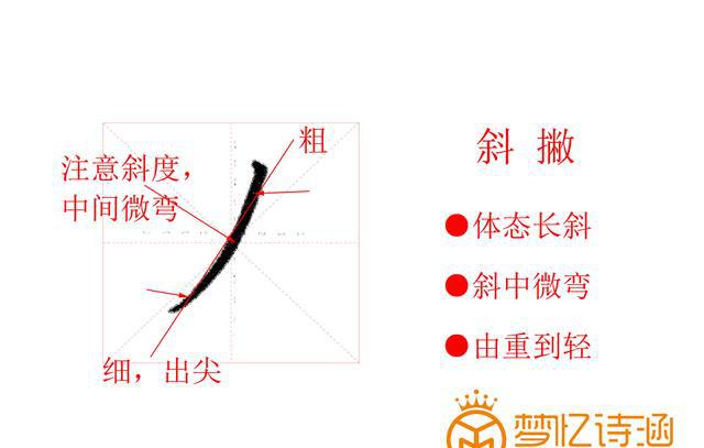 硬笔书法教程撇画有竖也有斜区分斜竖是要点