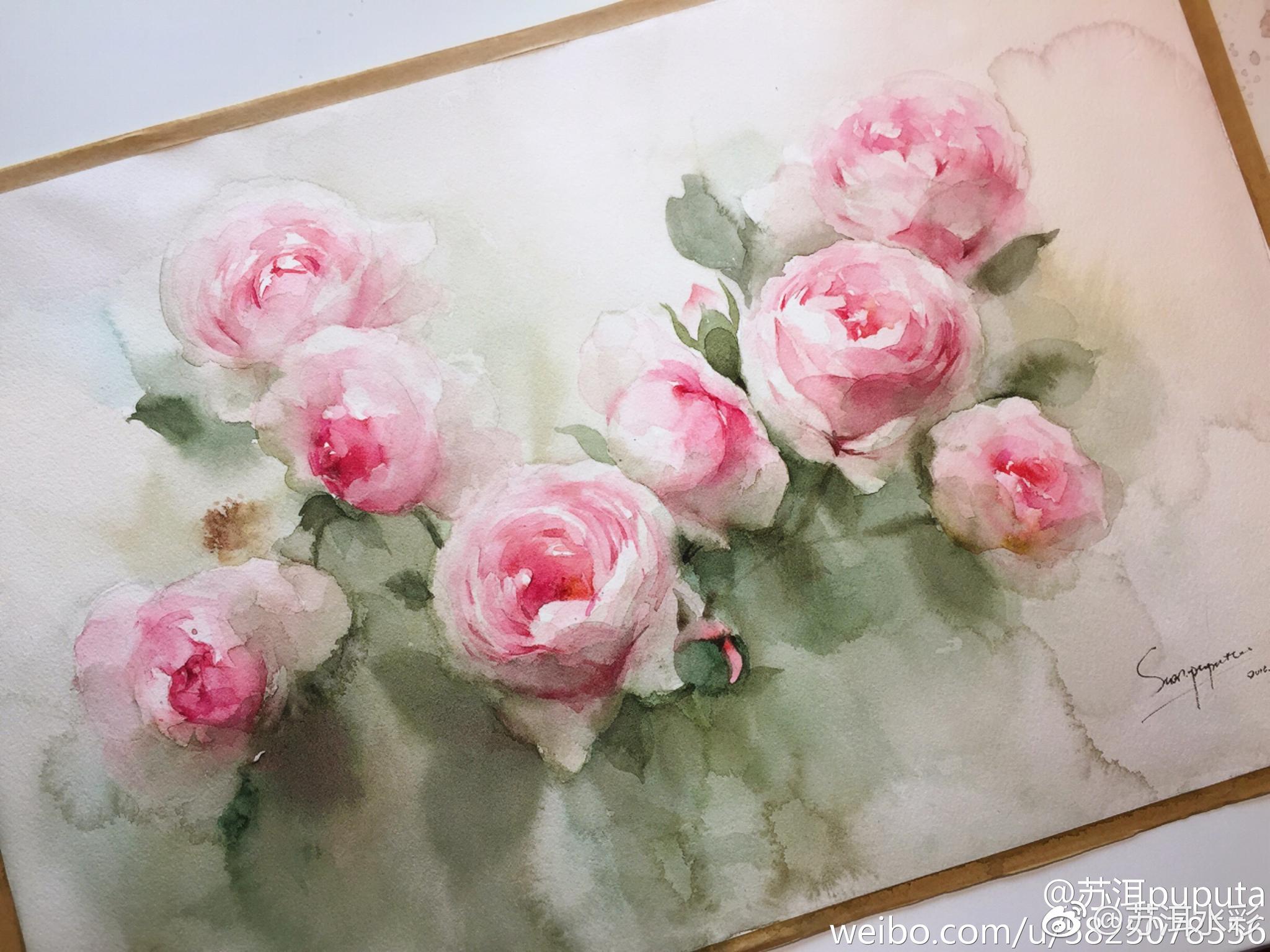 正文     《冬季盛开的蔷薇花》颜料:申内里尔 笔:达芬奇v10 纸:阿诗