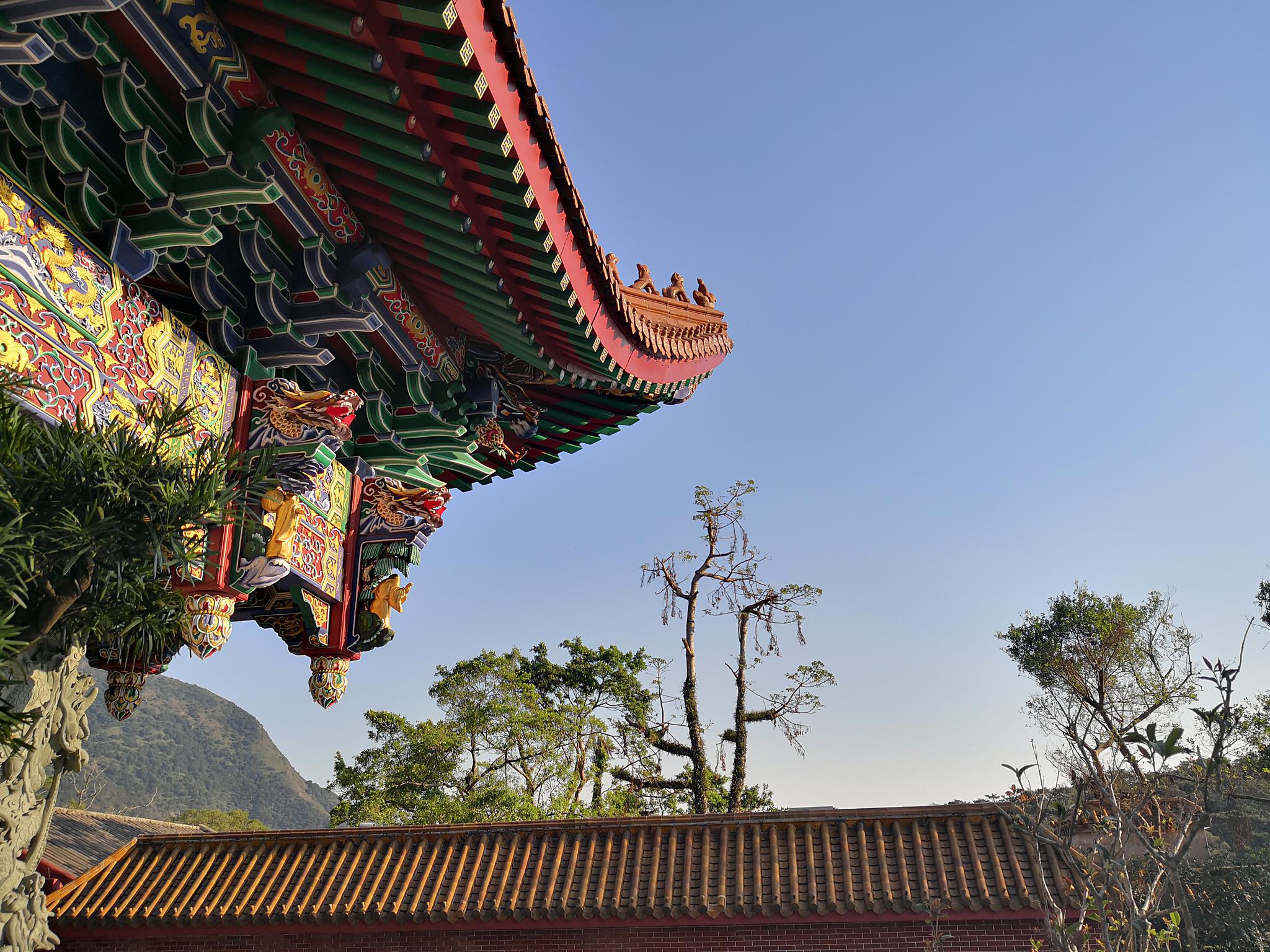 和友人重游昂坪360缆车和天坛大佛,远远可见即