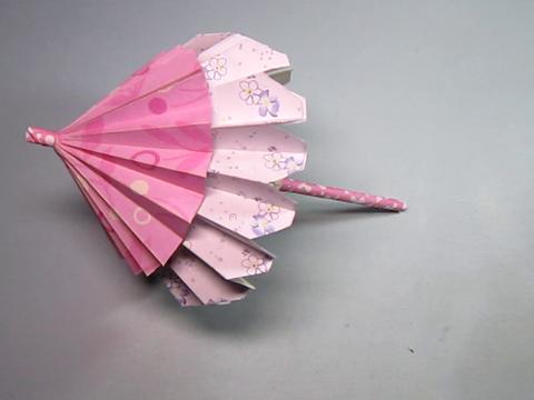如何折纸小花伞,漂亮的小花伞折法原来这么简单,一学就会