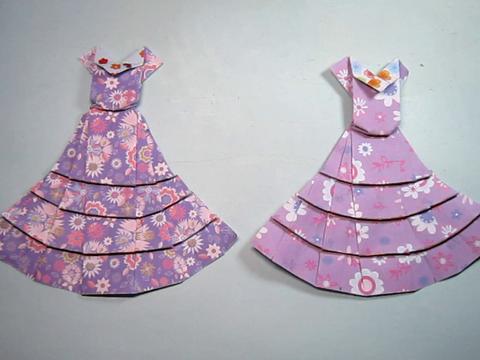 创意diy手工裙子的折法,看一遍就能学会折纸白雪公主的裙子