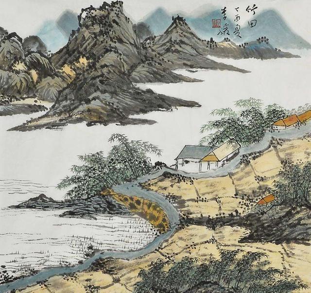 李媛国画山水赏析:远山含烟,古意浓郁