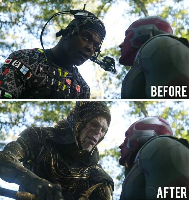 17张《复联3》电影人物特效前后对比图:蜘蛛侠