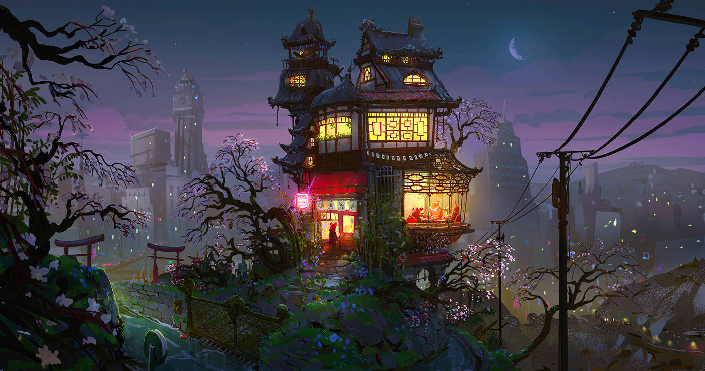 奇幻场景插画设计,实在是太美了|gabriel gomez