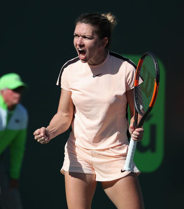 西莫娜·哈勒普(Simona Halep)参加2018年迈阿密公开赛
