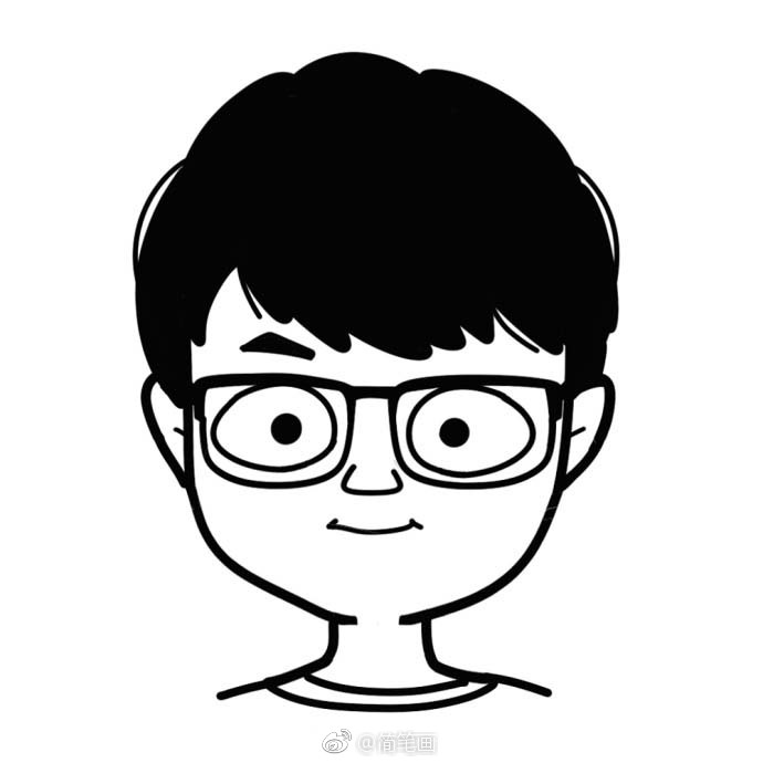 70╮黑白系列简笔画小头像by合家欢阿欢阿欢