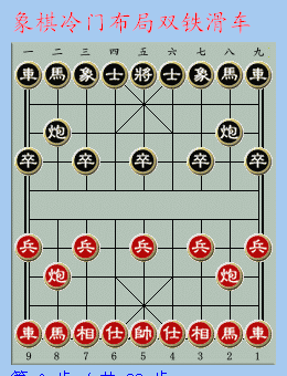 象棋冷门布局双铁滑车 开局连弃双马
