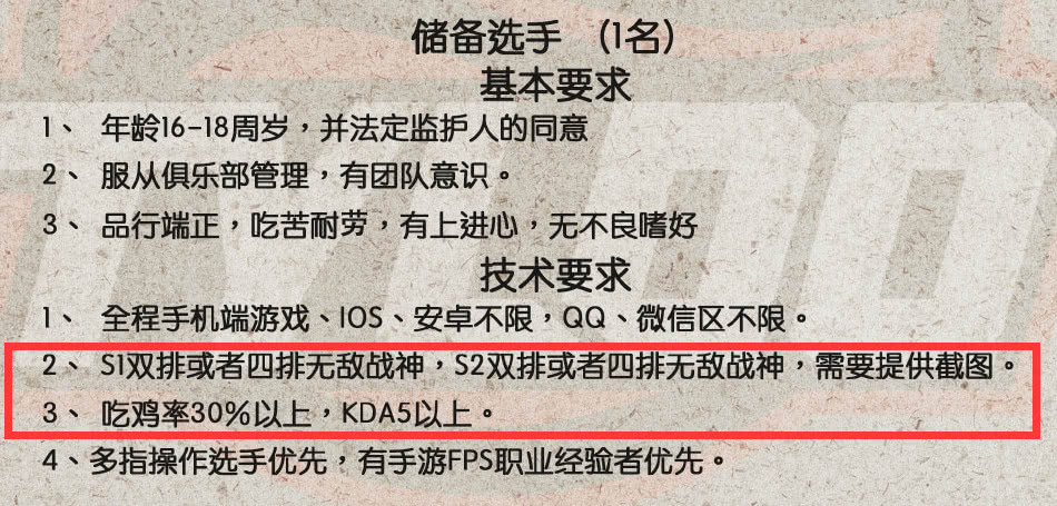 刺激战场:俱乐部招职业选手的了?榜上人都有戏