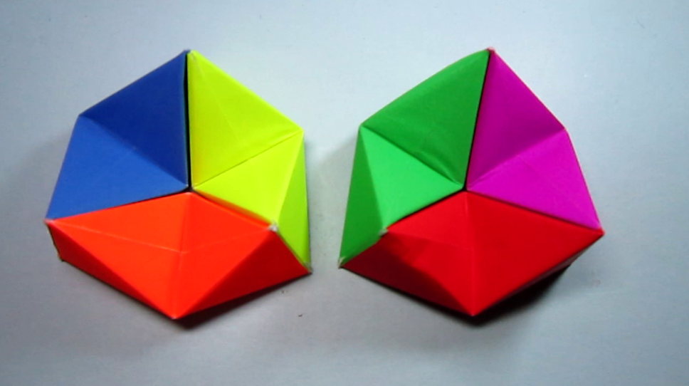 儿童手工折纸教程,一个可以无限翻转的立体小
