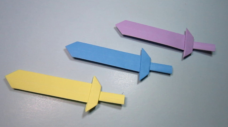 折纸大全简单又漂亮宝剑,3分钟就能学会宝剑的折法