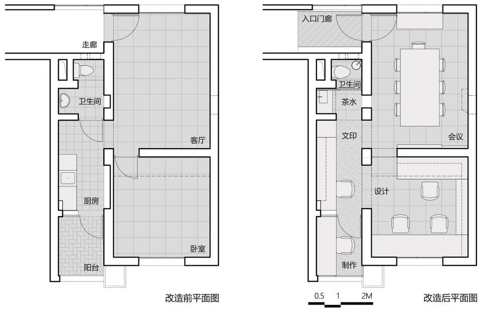使用面积约30平方米,改造为临时使用的小型设计工作室