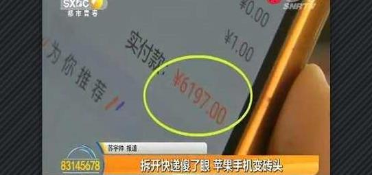 男子花六千多京东买苹果手机变成了砖头, 快递