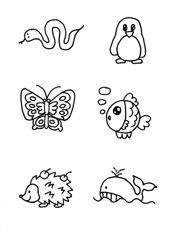 小动物手绘简笔画 从头像到整体,马住跟孩子一起画起来吧~转存试试