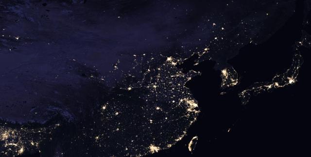 NASA全球最新夜景地图:长三角亮度东亚最强,