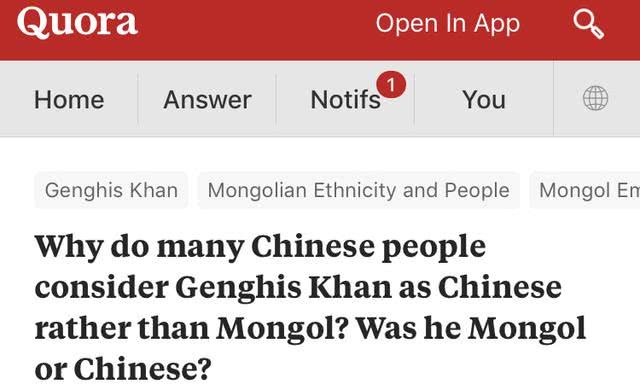 老外问:成吉思汗是中国人还是蒙古人?看看国外