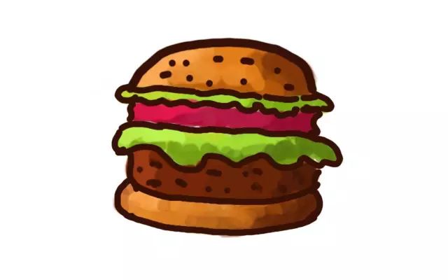 【绘画教程】汉堡简笔画教程