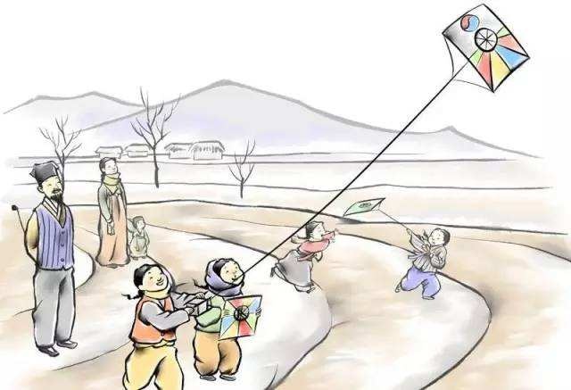 儿童散学归来早，忙趁东风放纸鸢。