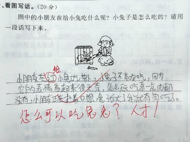 小学二年级作文,老师看后评价人才!,网友:小学