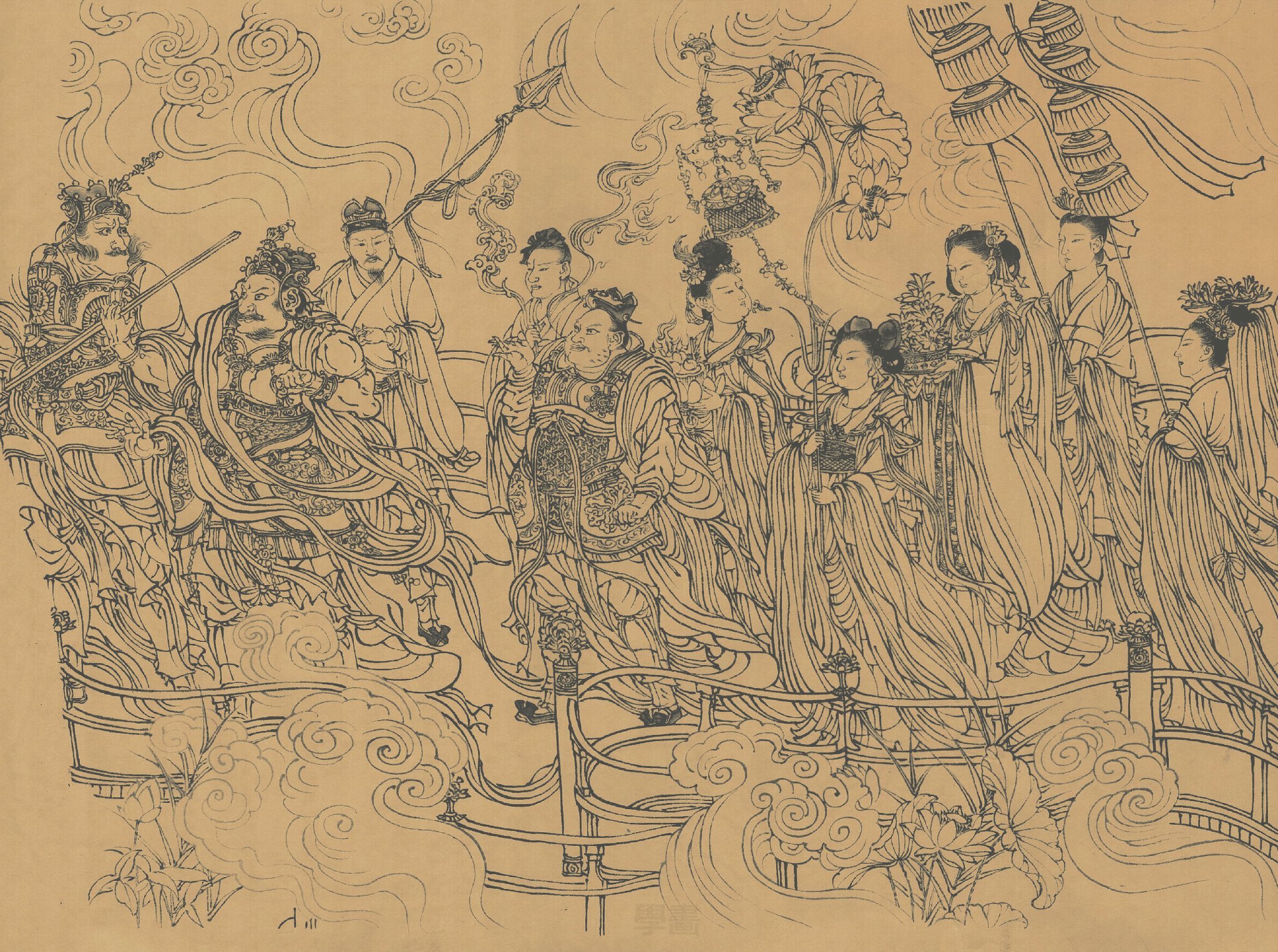 唐(传吴道子)《八十七神仙卷》徐悲鸿纪念馆藏 这是一幅佚名的白