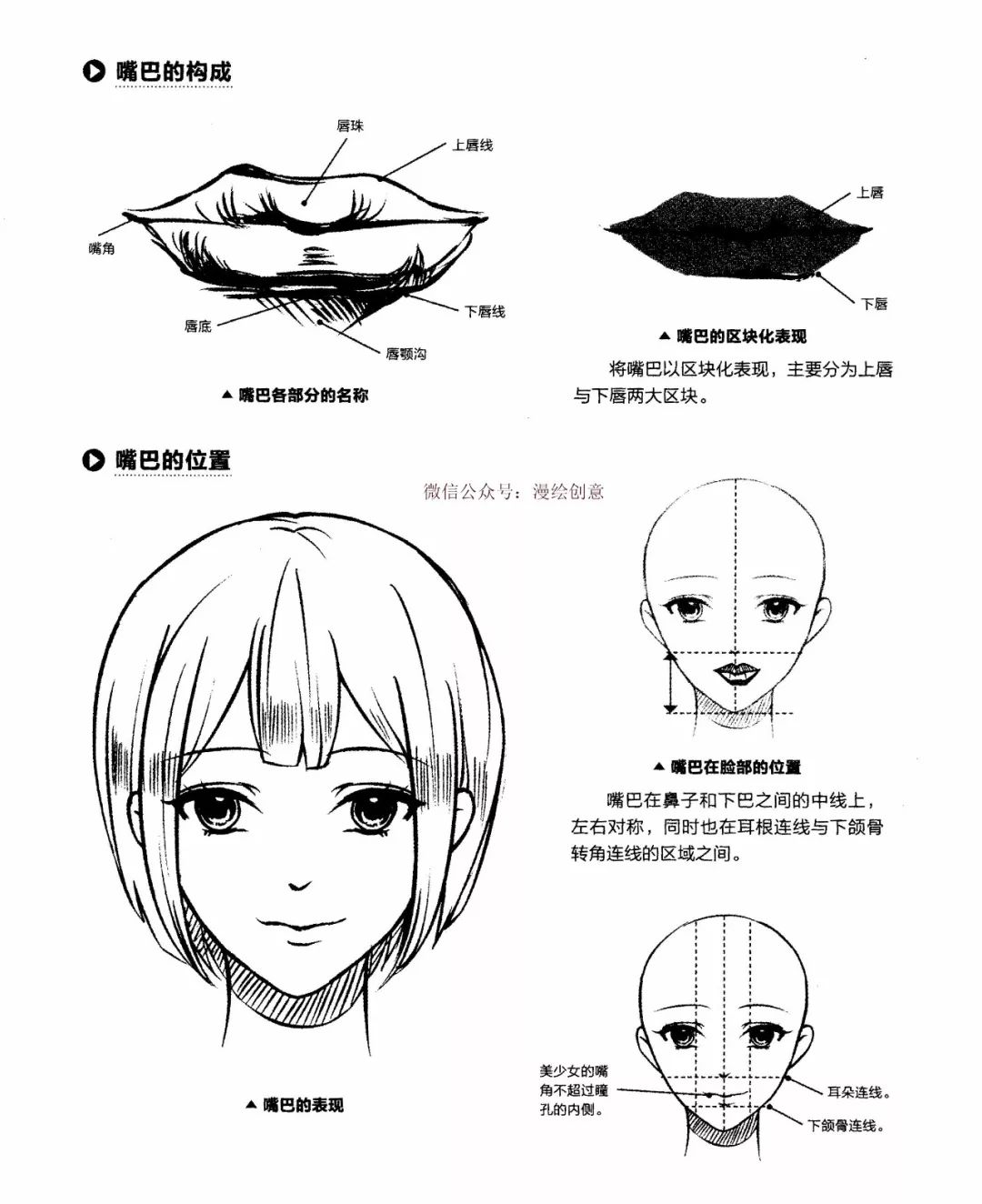 动漫教程丨日漫人物鼻子嘴巴耳朵的画法初学者入门