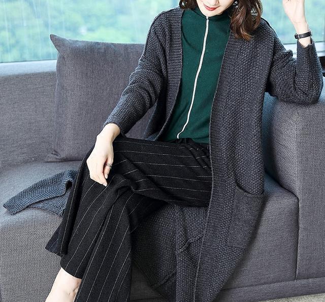 今年流行长款针织开衫, 时髦洋气真的漂亮