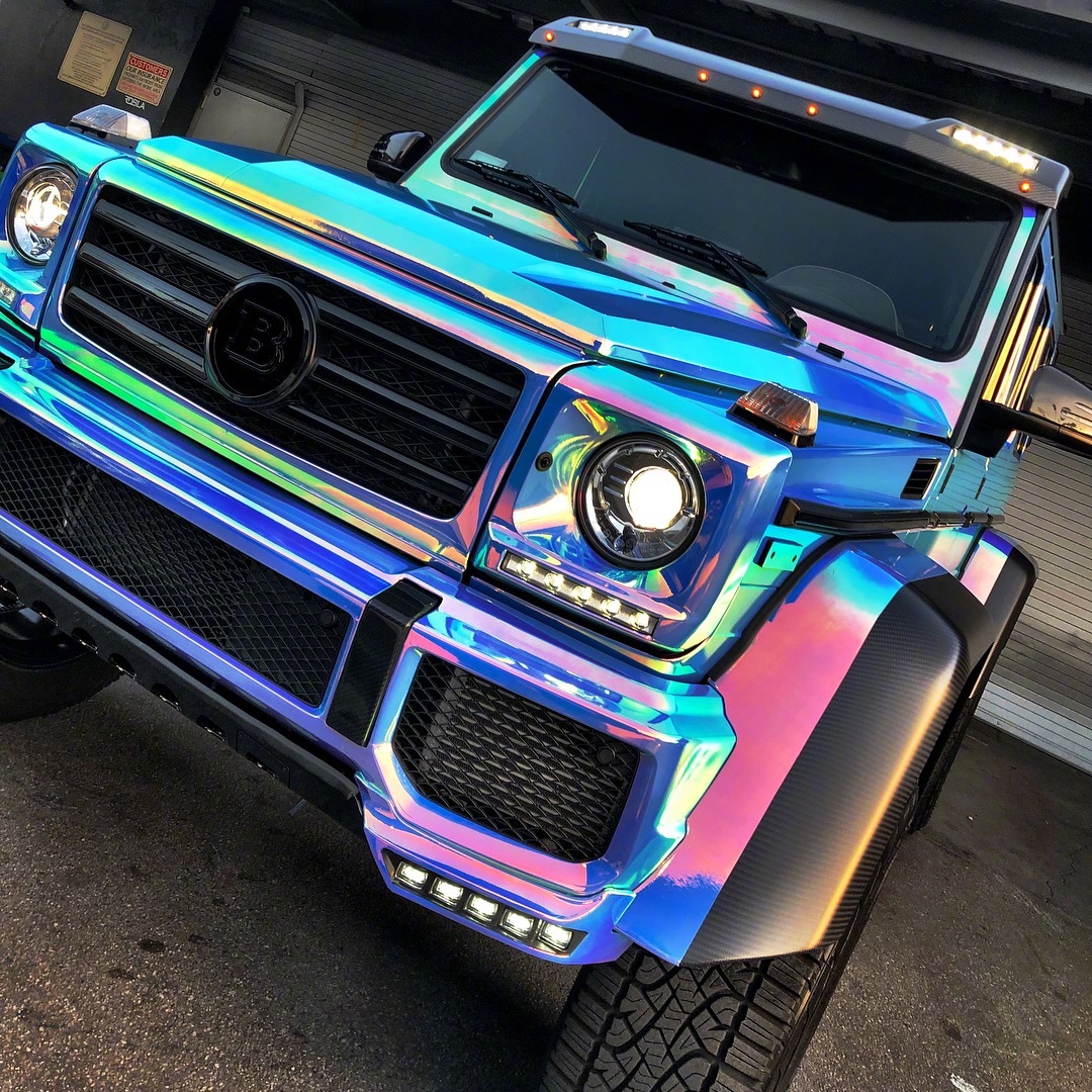 买个巴博斯奔驰G级巨无霸改个镭射色