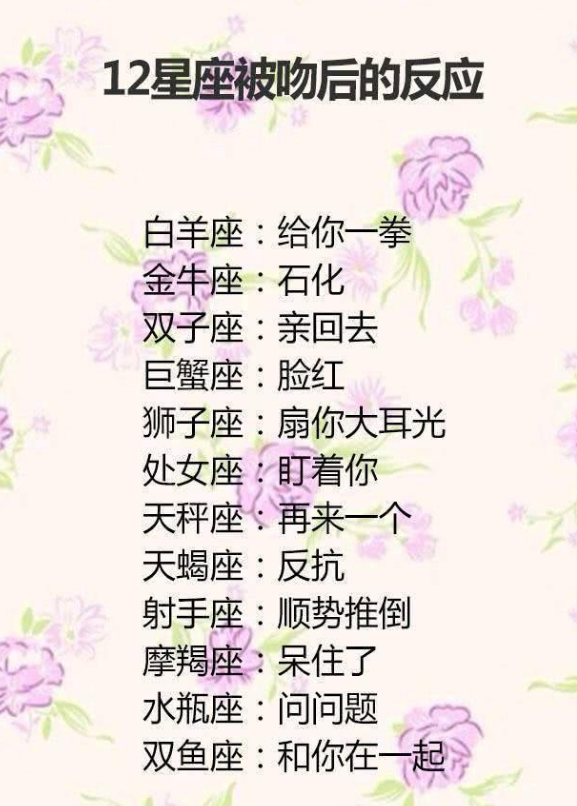 十二星座被吻后的反应,双子