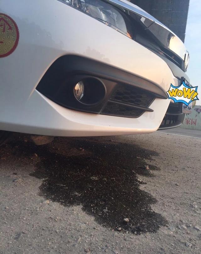 心痛！十代思域，路上被不大的石头顶到，底盘很受伤！