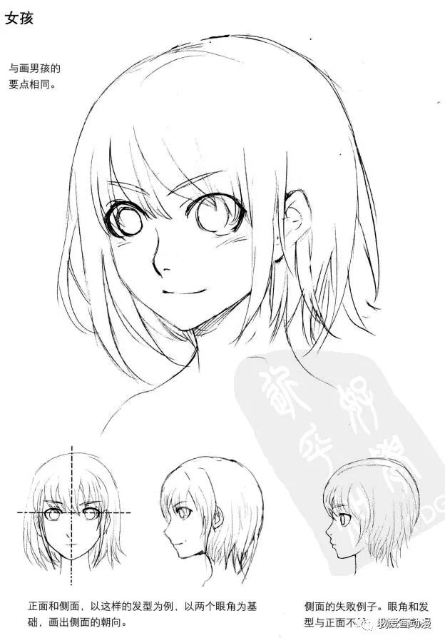 漫画技法|| 不同角度脸型画法