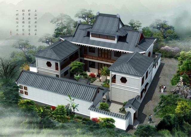 四合院设计图十二 一般而言,大宅院中,第一进为门屋,第二进是厅堂,第
