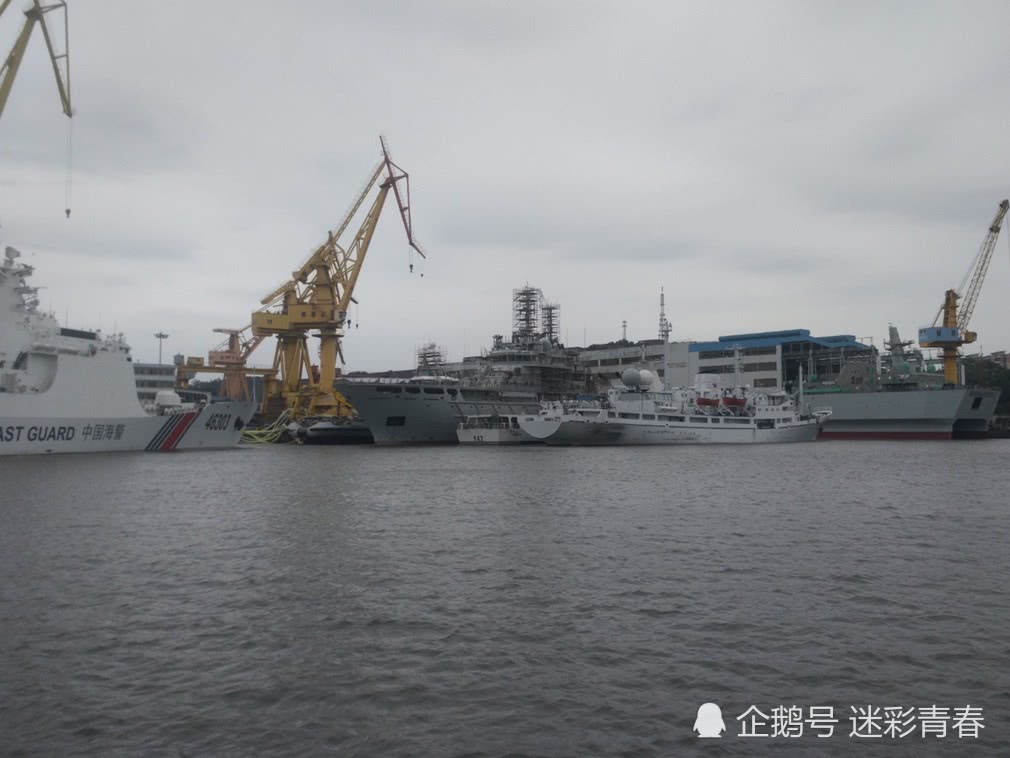一览无余 大批舰船集结中国广州黄埔造船厂