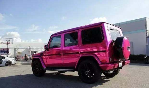 亮骚不是我的错!霸气的奔驰G级粉红镀铬越野