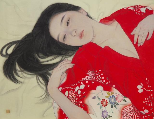 这位日本美女画家的"工笔"人体画绝了