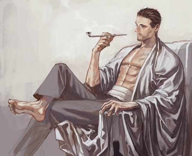 手绘大叔头像,韩国画师chongtak作品