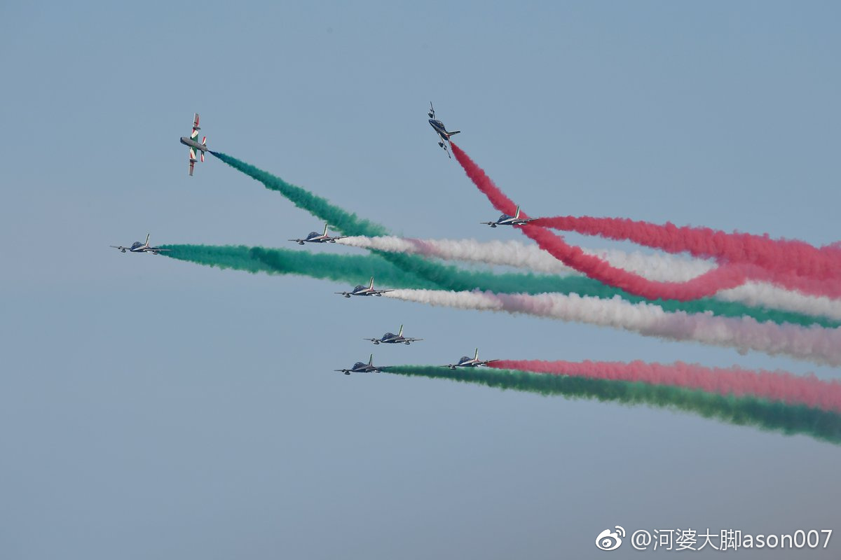 意大利空军为"三色箭"飞行表演队9机编队表演注解