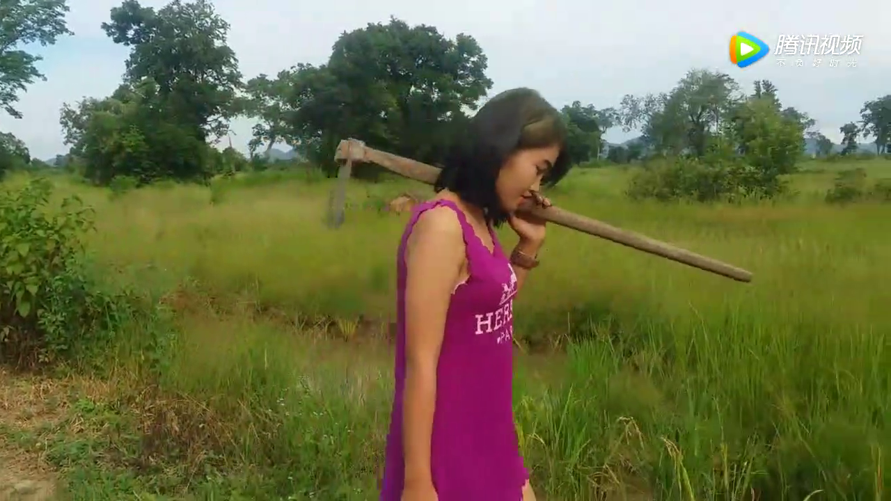 实拍老挝村民在鱼塘边上等待捉鱼的一幕