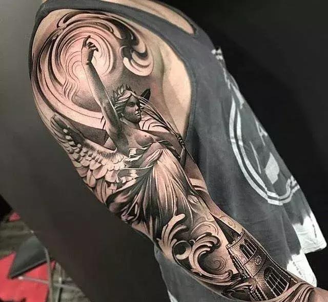 纹身素材--欧美写实天使纹身