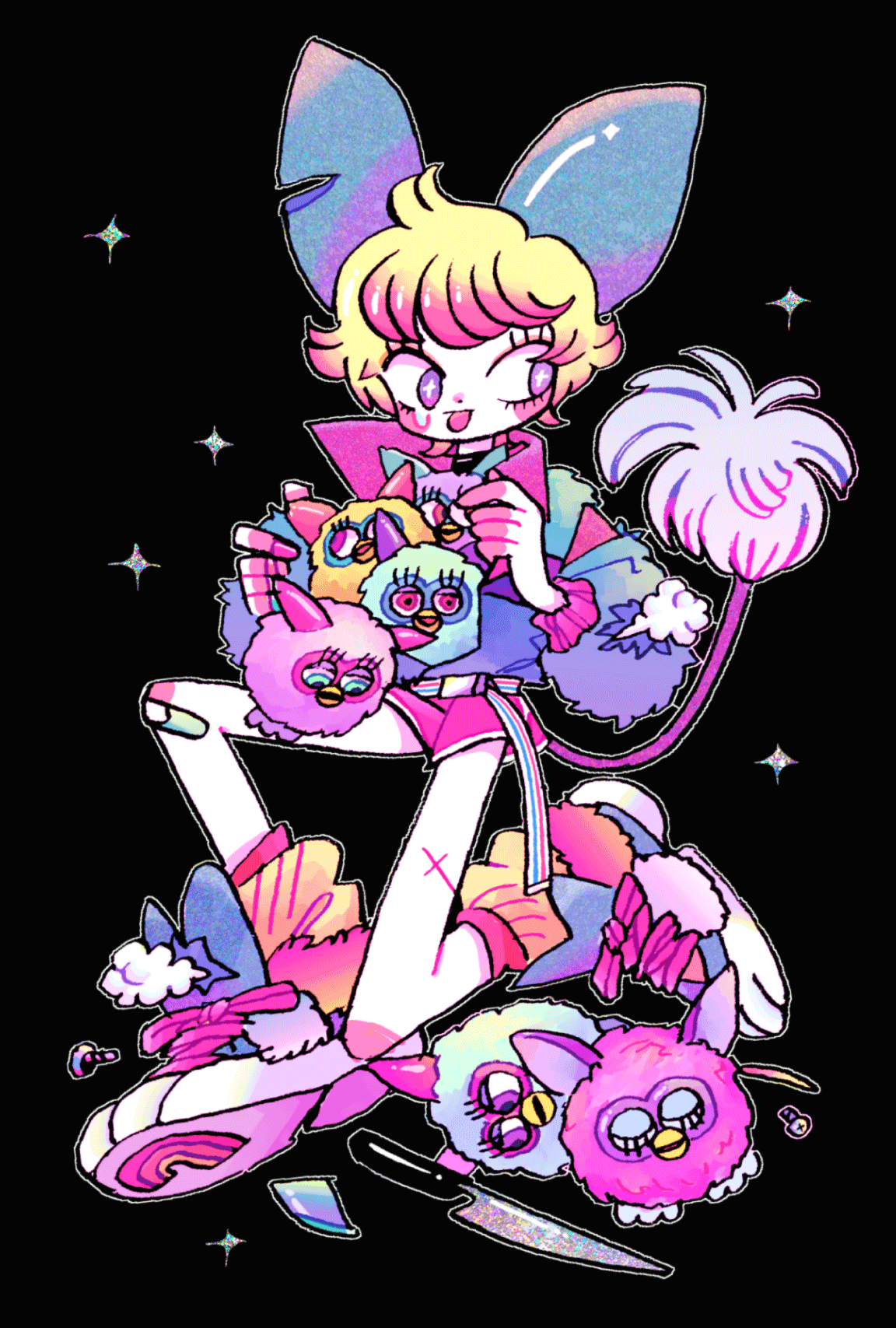 日本的插画师 jinx88,一组嘻哈风格小盆友插画(tum:jinx88kc)