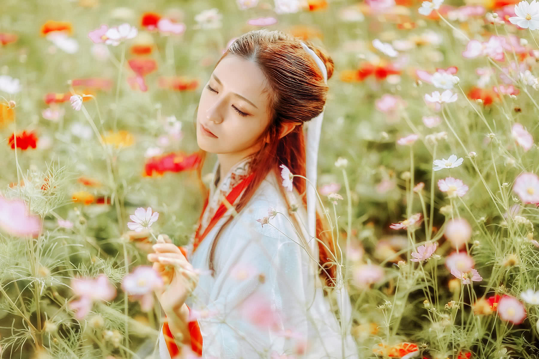 唯美花海古风旅拍,繁花赠你,春光赠你!
