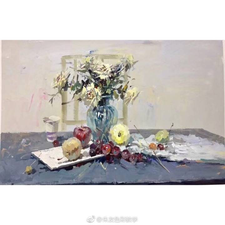 色彩静物欣赏作者朱友