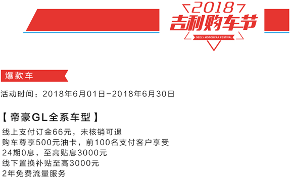 来得早不如来得巧，6月买帝豪GL比同事省了好几千