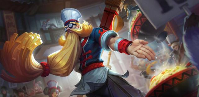 王者荣耀：老夫子新皮肤特效预览，厨神皮肤将推出系列款