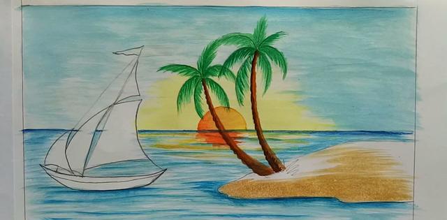 简单的水粉画风景入门