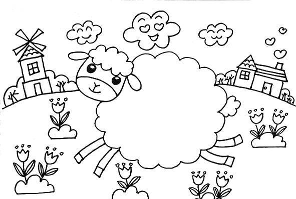 教宝宝画可爱的小绵羊,创意儿童简笔画!
